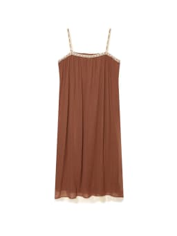 TFMLN 2026 Women's Spaghetti Strap Dress Lace Patchwork Sleeveless Sling Loose Straight Dresses Summer Female Holiday Robe