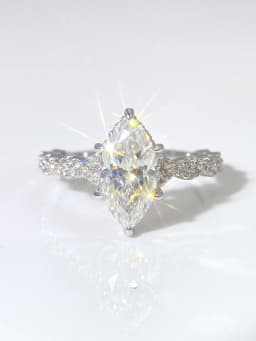 Fashion Real 2CT Marquise Moissanite Diamond Engagement Ring Anniversary Rings for Women Gift Jewelry