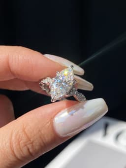 Fashion Real 2CT Marquise Moissanite Diamond Engagement Ring Anniversary Rings for Women Gift Jewelry