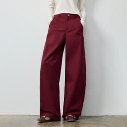 TOYOUTH Women's Soft Touch Curved Leg Long Pants 2026 Fall New Arrival High Waist Seam Detail Slimming Pear Shape Friendly