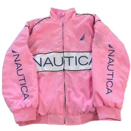 NAUTICA Color-block Quilted Jacket, Stand-collar Trench Coat, Vintage Streetwear, Men's and Women's Fashionable Sports Jacket