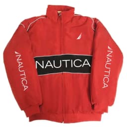 NAUTICA Color-block Quilted Jacket, Stand-collar Trench Coat, Vintage Streetwear, Men's and Women's Fashionable Sports Jacket