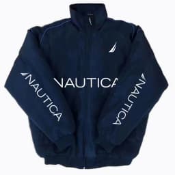 NAUTICA Color-block Quilted Jacket, Stand-collar Trench Coat, Vintage Streetwear, Men's and Women's Fashionable Sports Jacket