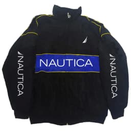 NAUTICA Color-block Quilted Jacket, Stand-collar Trench Coat, Vintage Streetwear, Men's and Women's Fashionable Sports Jacket