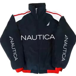 NAUTICA Color-block Quilted Jacket, Stand-collar Trench Coat, Vintage Streetwear, Men's and Women's Fashionable Sports Jacket