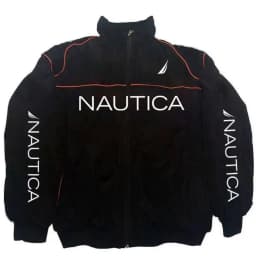 NAUTICA Color-block Quilted Jacket, Stand-collar Trench Coat, Vintage Streetwear, Men's and Women's Fashionable Sports Jacket