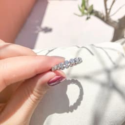 Lnngy Certified D Color VVS1 3mm Moissanite Stackable Eternity Ring 14k Gold Filled Wedding Rings For Women Sparkling Jewelry