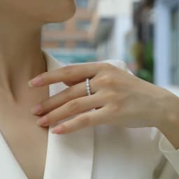 Lnngy Certified D Color VVS1 3mm Moissanite Stackable Eternity Ring 14k Gold Filled Wedding Rings For Women Sparkling Jewelry