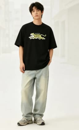Human Made 2026SS Tiger Print Tee, Cotton Vintage Loose Slim T-Shirt for Men Women