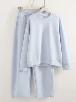 Autumn Tracksuit Women Two Piece Set Pants Outfits Blue Sweatsuits Woman Cotton Jogger Sets For Women Yellow Sweatpants Suit