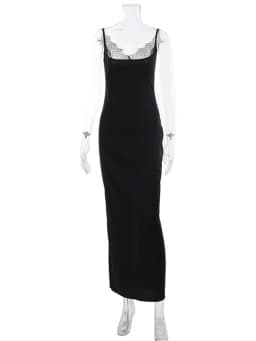 CNYISHE Lace Patchwork Solid Camisoles Sleeveless Women Dresses Trendy Skinny Bodycon Hip Wrap Sexy Club Female Outfits Vestidos