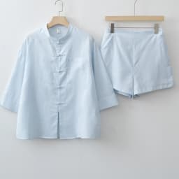 Summer Women Fashion Asian Button Chinese style Shirt Short sets