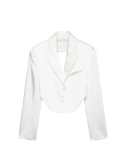 TFMLN Fashion Women's Satin Blazer Pants Set Lapel Backless Short Jacket Balloon Wide Leg Pant 2026 New Solid Casual Suit