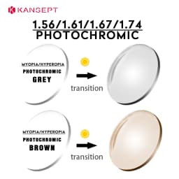 KANSEPT 1.56 1.61 1.67 1.74 Index Photochromic Resin Lenses Prescription Aspheric Brand Anti UV Oil Water Reflect Glasses Lens