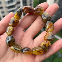 Plant Amber Bracelet Wholesale Original Unique Designer Diy Beads Good Fragrance Mineral Natural Stone Healing Jewelry Supplier