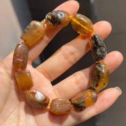 Plant Amber Bracelet Wholesale Original Unique Designer Diy Beads Good Fragrance Mineral Natural Stone Healing Jewelry Supplier