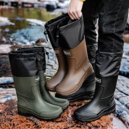 Men's Waterproof Fishing Delivery Rider Rain Boots with Durable Thick Soles, Anti-Slip Rubber Shoes
