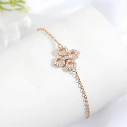 Smyoue Adjustable Flower Moissanite Bracelets for Women Certified Sparkling 18k Plated Ear Jewelry 100% 925 Sterling Silver