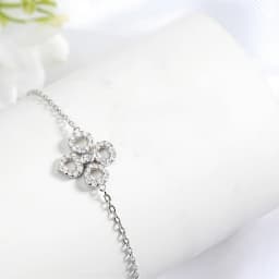 Smyoue Adjustable Flower Moissanite Bracelets for Women Certified Sparkling 18k Plated Ear Jewelry 100% 925 Sterling Silver