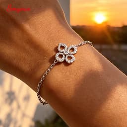 Smyoue Adjustable Flower Moissanite Bracelets for Women Certified Sparkling 18k Plated Ear Jewelry 100% 925 Sterling Silver
