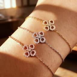 Smyoue Adjustable Flower Moissanite Bracelets for Women Certified Sparkling 18k Plated Ear Jewelry 100% 925 Sterling Silver