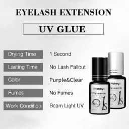 10 Pcs UV Eyelash Glue 6ml Purple Lashes Glue Clear UV Glue Salon Eyelashes Grafting Glue