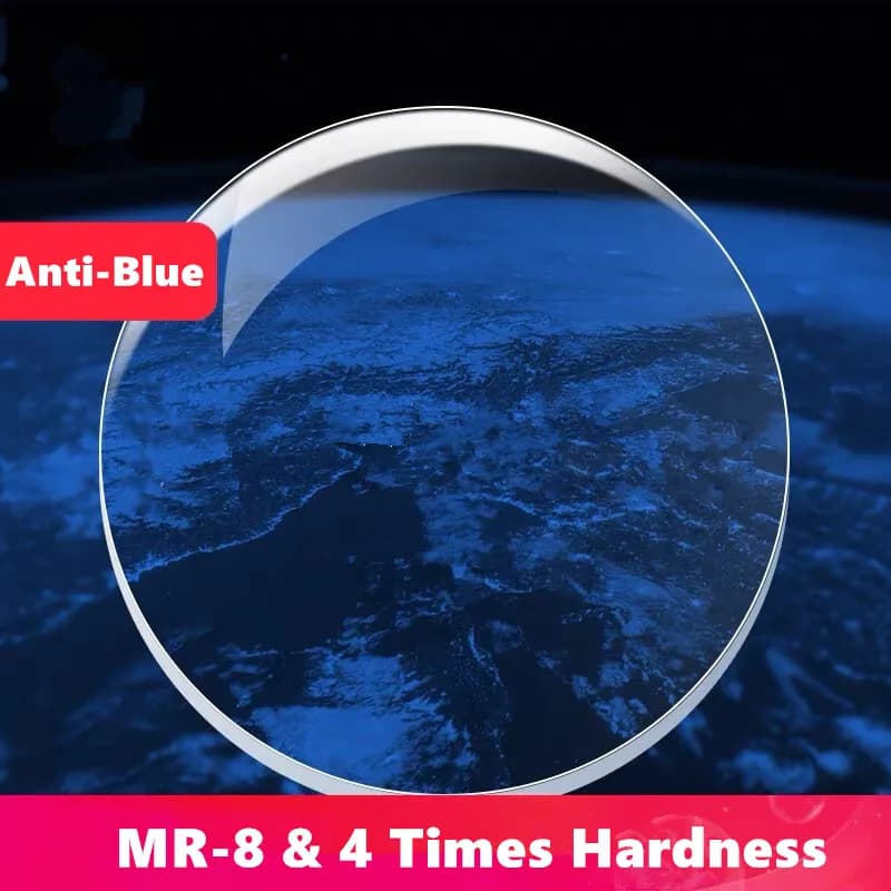 MR-8 Super Tough 4 Times Hardness Series Anti Blue Light Lens 1.61 1.67 Optical Prescription Lens Myopia Hyperopia HMC Lenses