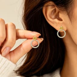 Circular Design 14K Gold Filled Stud Earrings Full Mossanite for Women Girl with 925 Silver Base Great Value Wedding Jewelry