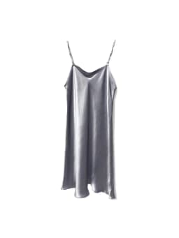 SuyaDream Woman Mini Dress 19mm 100%Real Silk Sleeveless Solid Spaghetti Strap Sleep Dresses 2025 Elegant Chic Clothes