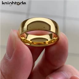 Classic Gold Color Wedding Band Tungsten Carbide Rings Women Men Engagement Gift Jewelry Dome Polished Finished Comfort Fit