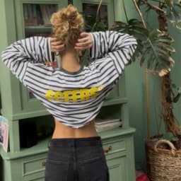 SCFFRS Striped T-shirt Unisex Oversized Sweatshirt Tops Men Women Loose Long Sleeve Pullover Knit Cotton Tees Spring Clothing