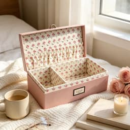 Gucci’s bag Pink Floral Vintage Storage Box, Large Capacity Case For Jewelry & Cosmetics, Sweet Elegant Holiday Anniversary
