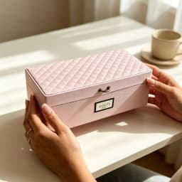 Gucci’s bag Pink Floral Vintage Storage Box, Large Capacity Case For Jewelry & Cosmetics, Sweet Elegant Holiday Anniversary