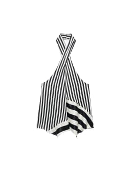 TFMLN 2026 Women's Stripe Halter Top Pant Set Sleeveless Backless Cross Neck Vest Wide Lag Pants Contrast Color Lady Suits