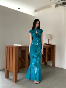 CHEERART Summer 2 Piece Set Women'S Matching Sets Chinese Fashion Floral Mesh Outfit Skirt And Top Set 2026 Designer Clothes
