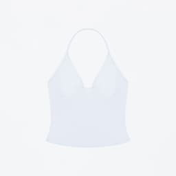Tank Deep V Halter Neck Camisole, Slim Fit Short Crop Top, Tight-Fitting Waist-Cinching Backless Tank Top, Versatile Outerwear Solid Color Base Shirt