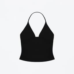 Tank Deep V Halter Neck Camisole, Slim Fit Short Crop Top, Tight-Fitting Waist-Cinching Backless Tank Top, Versatile Outerwear Solid Color Base Shirt