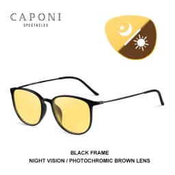 CAPONI Men Sunglasses Photochromic β Titanium Leg TR Frame Vintage Outdoor Eye Glasses Night Vision Male Sun Glasses BSYS520