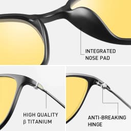 CAPONI Men Sunglasses Photochromic β Titanium Leg TR Frame Vintage Outdoor Eye Glasses Night Vision Male Sun Glasses BSYS520