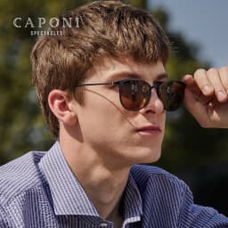 CAPONI Men Sunglasses Photochromic β Titanium Leg TR Frame Vintage Outdoor Eye Glasses Night Vision Male Sun Glasses BSYS520