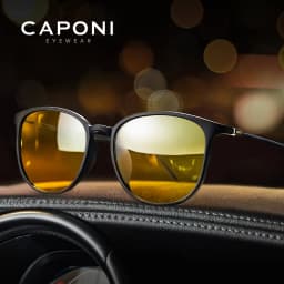 CAPONI Men Sunglasses Photochromic β Titanium Leg TR Frame Vintage Outdoor Eye Glasses Night Vision Male Sun Glasses BSYS520