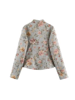 TFMLN New Women Glitter Sequins Blazer Fashion Long Sleeve Vintage Print Stand Collar Neck Street Blazers Casual Slim Autumn
