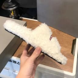 New Man Women's Unisex Embroidered Thick Bottom Lamb Wool Versatile Flat Slippers Dama men's shoes