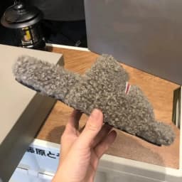 New Man Women's Unisex Embroidered Thick Bottom Lamb Wool Versatile Flat Slippers Dama men's shoes