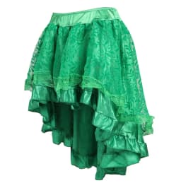Skirts Womens Burlesque Corset Skirt High Waist Multilayer Lace Victorian Costumes Gothic Steampunk Skirt Matching Corset Black