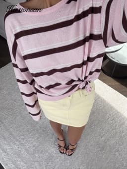 Hirsionsan 2026 Basic Stripes Knitted T Shirts Women Autumn Long Sleeves Loose Tops Ladies Casual Knitted Cotton Woman Clothing