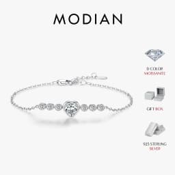 MODIAN D Color Heart Moissanite Bracelet 925 Sterling Silver Heart Lab Diamond Wrist Bracelet Wedding Fine Jewelry Gift With Box