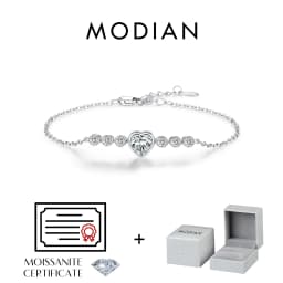 MODIAN D Color Heart Moissanite Bracelet 925 Sterling Silver Heart Lab Diamond Wrist Bracelet Wedding Fine Jewelry Gift With Box