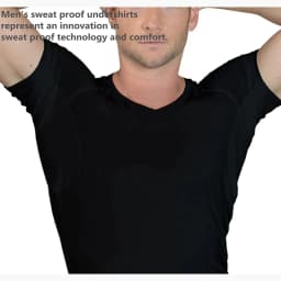 WESPROJECT Men Lancin Modal Sweatproof Anti T Shirt Against Underarm Sweat Proof Slim Fit V Neck T-Shirt