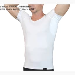 WESPROJECT Men Lancin Modal Sweatproof Anti T Shirt Against Underarm Sweat Proof Slim Fit V Neck T-Shirt